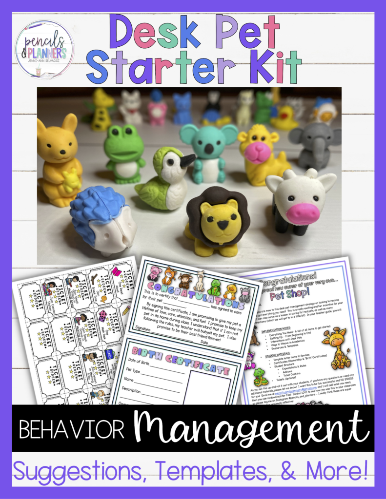 desk pet starter kit is a behavior management tool that offers suggestions, templates, and more