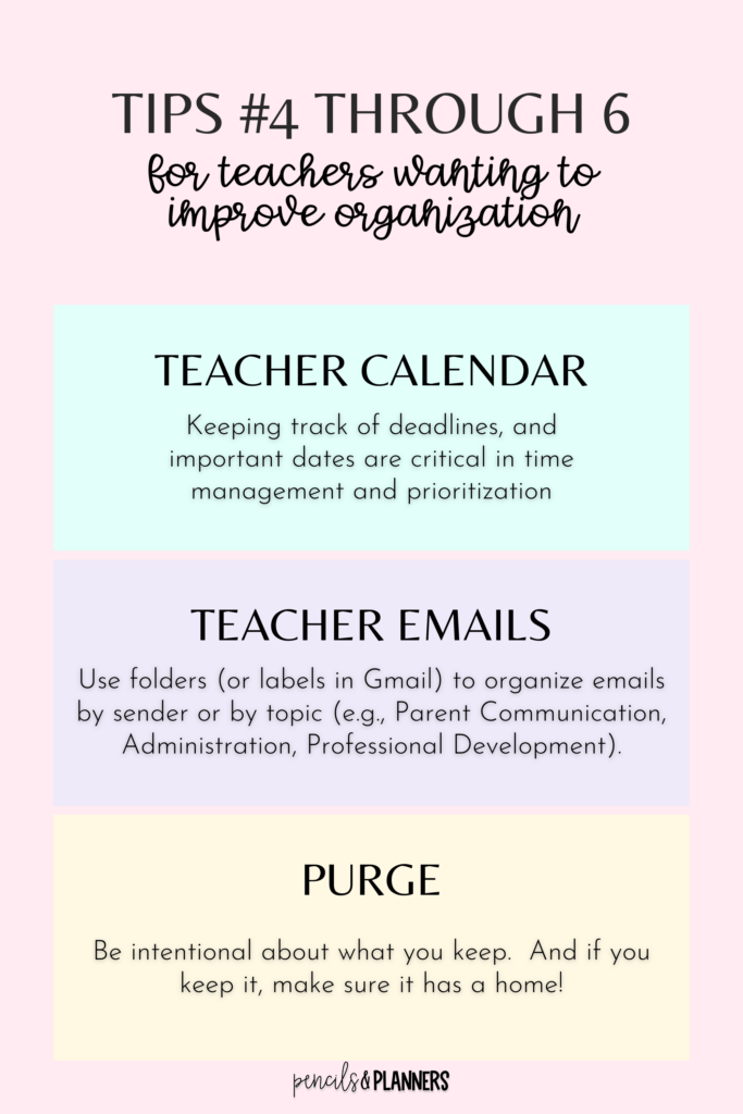 a visual list of tips 4 through 6 in this blog post with a line from that paragraph or section.